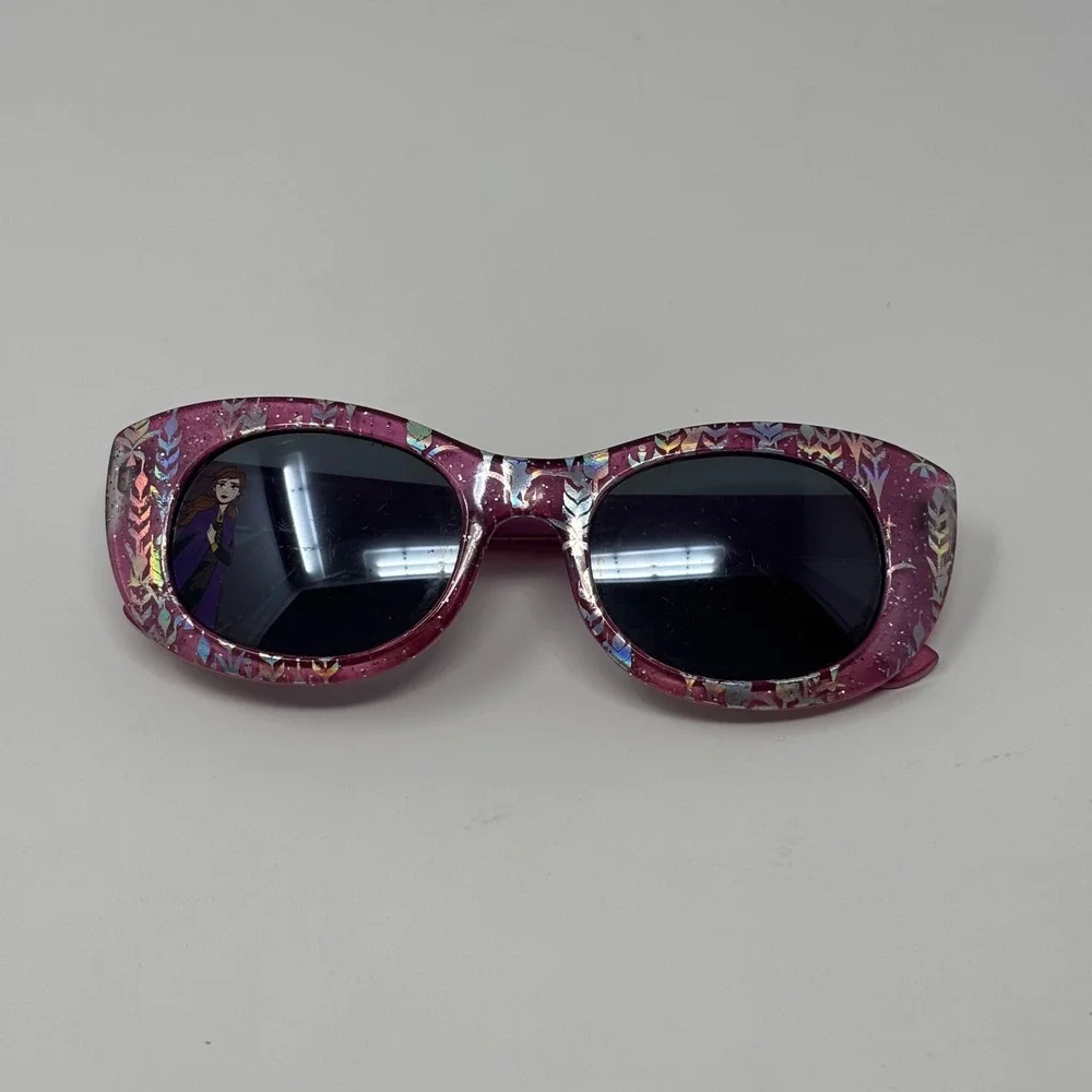 Disney Frozen Sunglasses Girls Pink‎ Glitter Anna Elsa Snowflake Y2K Kidcore